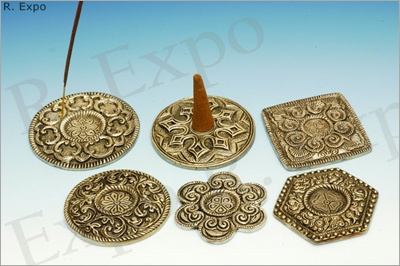 White Metal Incense Burner Plates