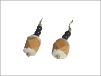 Wood Ear Rings - Wood 20x15 mm Beige Lightweight Hook Stylish Durable Design