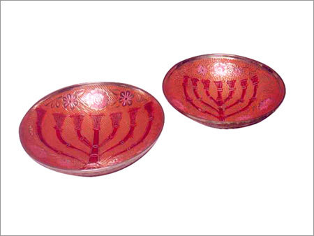 Fruit Bowl - Ceramic, 15cm Diameter, Red | Menorah Design, Glossy Finish, Durable, Easy Cleaning