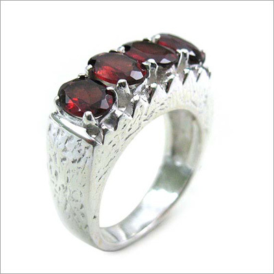 Real Stone Silver Ring