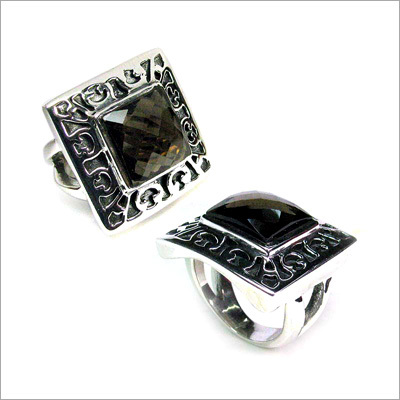 Silver Precious Stone Ring