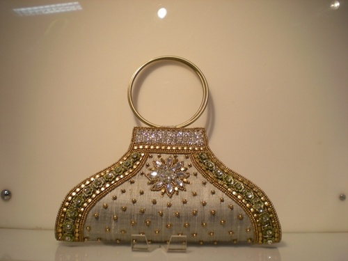 Sequin Bag With Brass Handle