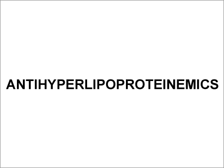 Antihyperlipoproteinemics