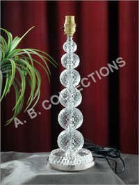 Modern Crystal Table Lamp - Glass Crystal Material, 38 Cm Size, Diamond Cut Ball Design | Energy Efficient, Stylish Nickel Base, Ul And Ce Approved
