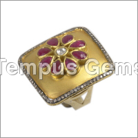 Ruby Diamond Cocktail Ring