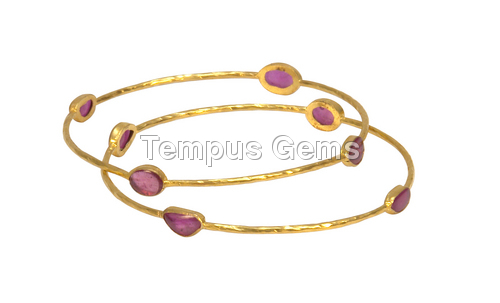 Gold Hammered Bangles