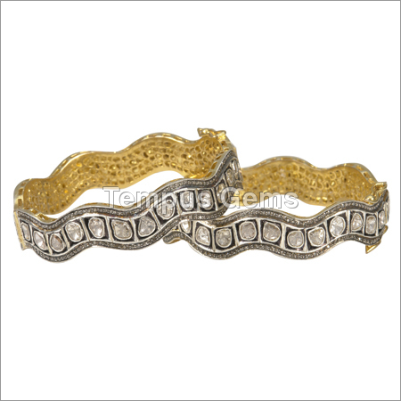 Rose Cut Diamond Bangle