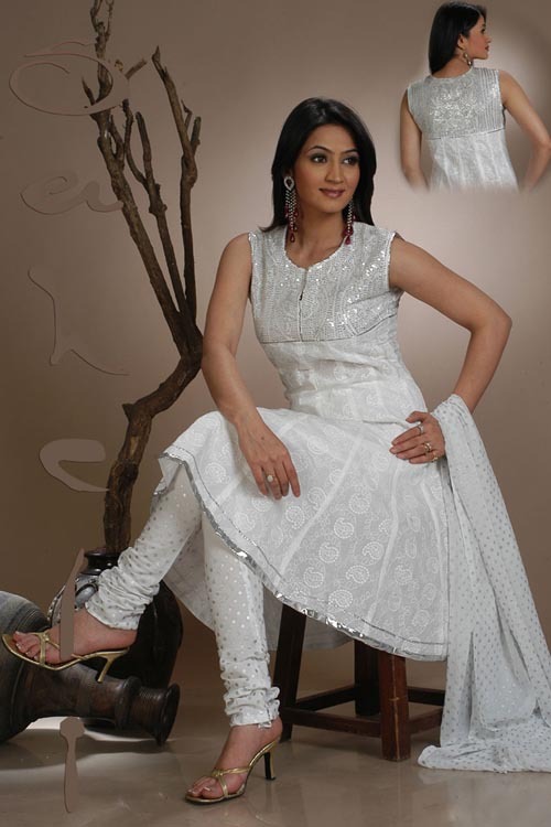 Cotton Suits - Cotton, Various Sizes, White, Ankle Length | Breathable Fabric, Comfortable Fit, Elegant Design, Sequined Embroidery, Versatile Styling