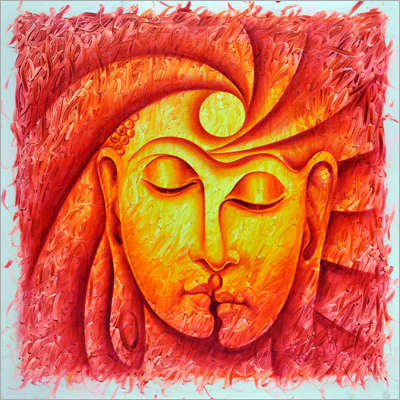 Canvas Paintings - Canvas Oil Paint, 24x24 Inches, Red | Vibrant Colors, Unique Abstract Style, Hand Painted, Matte Finish