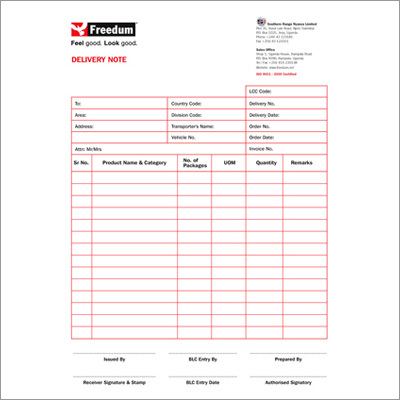 Delivery Challan