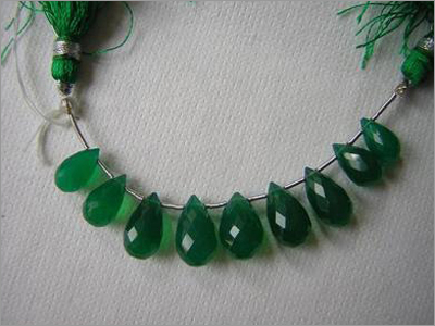 Green Onyx Faceted Drops