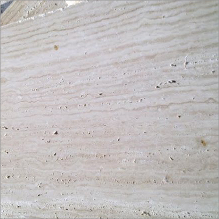 White Travertine Vein Cut Marble