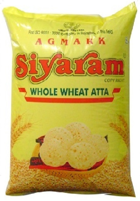 Siyaram Atta - 10 kg Size, Yellow Paper Stand Up Pouch with Single String Design