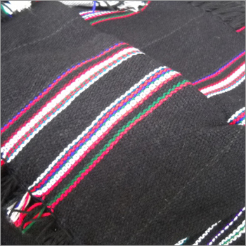 Handmade Dari - Natural Jute, Varied Dimensions, Black | Durable, Eco-friendly, Handwoven, Stylish, Unique Striped Design, Versatile