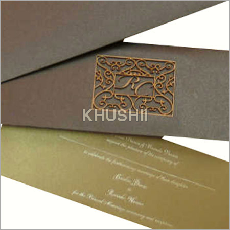 Wood cut wedding cards