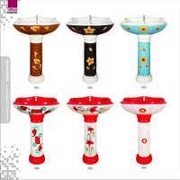 Multi Double Color Design Wash Basin Pedestal