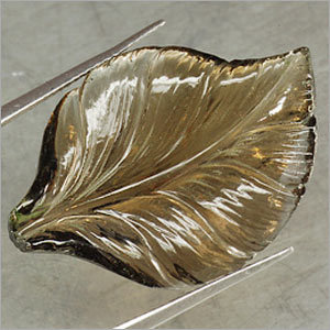 Smoky Quartz Leaf Carving