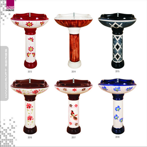 Multi Double Color Design Wash Basin Pedestal Installation Type: Wall Mounted