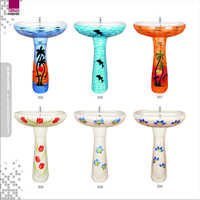 Multi Double Color Design Wash Basin Pedestal