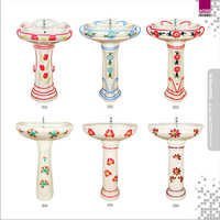 Multi Color Design Wash Basin Pedestal