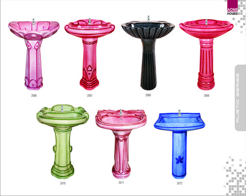 Rustic Design Color Wash Basin Pedestal