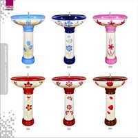 Multi Double Color Design Wash Basin Pedestal
