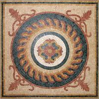 Marble Mosaic Medallion - Available Sizes 2'x2', 3'x3', 4'x4' | Glossy Surface, Smooth Texture, Alluring Patterns