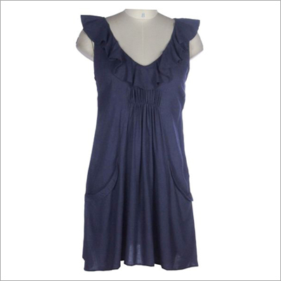 Ladies Wear - Cotton Silk Mini Sleeveless Top, Navy Blue, Elegant Design, Vibrant Colors, Comfortable Fit