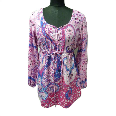 100% Cotton P/L Woven Ladies Print Blouse
