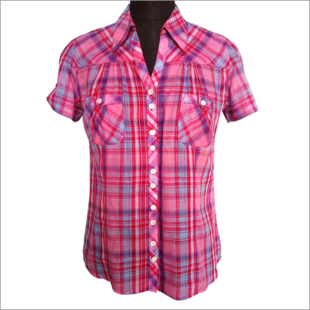 Woven Check Ladies Blouse