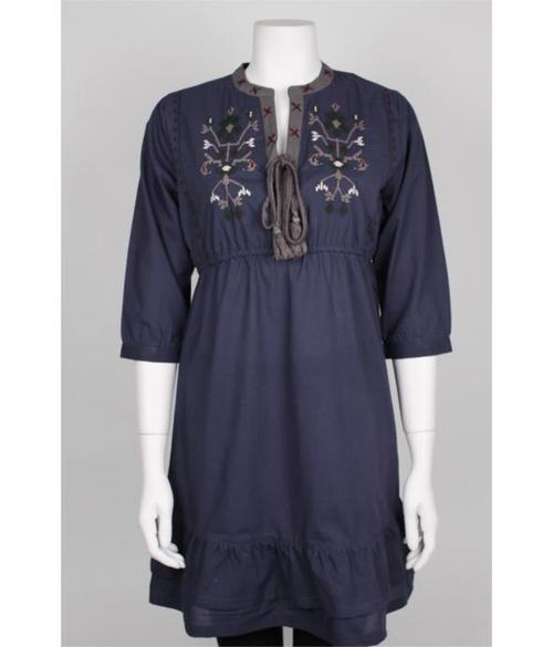 100% Cotton P/L Woven Ladies Dress w Embroidery