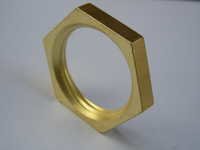 Brass Lock Nuts - Brass Material, Hexagonal Shape, Customizable Size, 0.02 Kg Weight | Corrosion Protection, Polished Finish, 1-year Warranty