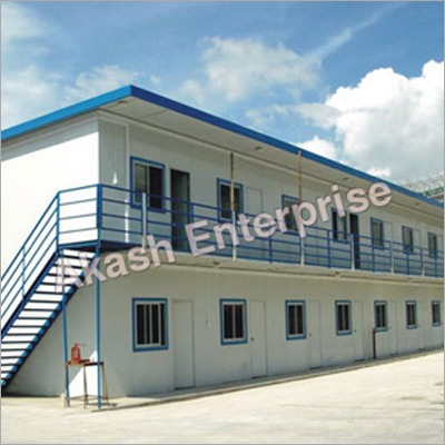 White And Blue Pre Engineered Building