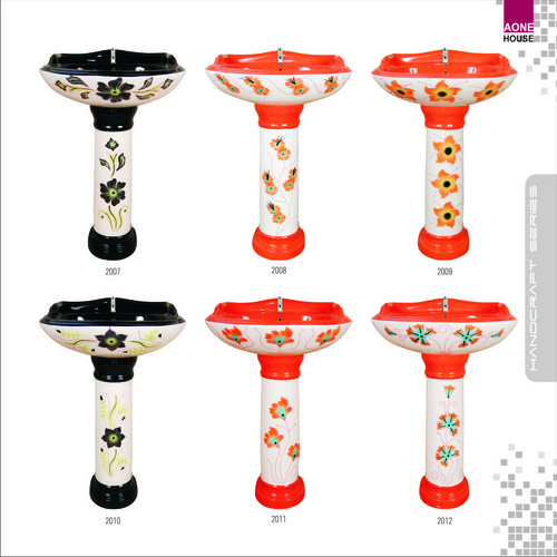 Multi Double Color Design Wash Basin Pedestal Installation Type: Wall Mounted