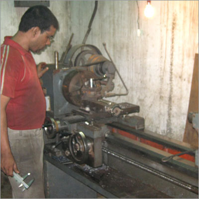 Working on Lathe Machine