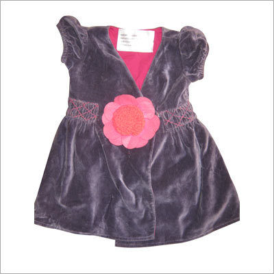 Embroidered Velvet Baby Frocks