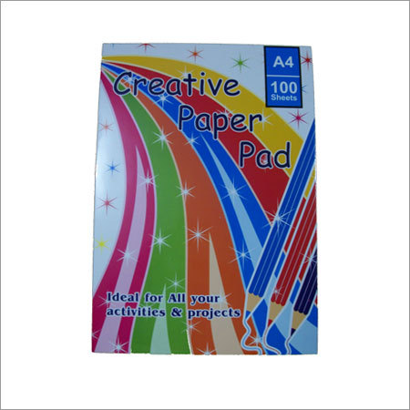 Creative-Paper-Pad - Wood Pulp A4 70gsm White, Saddle-Stitched | Drawing Aid, Smooth Surface, Vibrant Colors, 100 Sheets