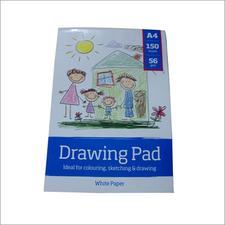Drawing-Pad - Paper A4 80gsm Blue, Saddle Stitch Binding, Smooth Surface, Durable Sheets