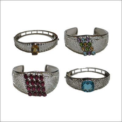 Silver Gemstone Bracelet