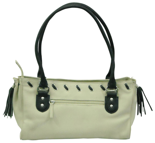Stylish Leather Bags - Leather, 10x5x7 Inches | Zipper Closure, Multiple Compartments, Double Handles, Shoulder Straps