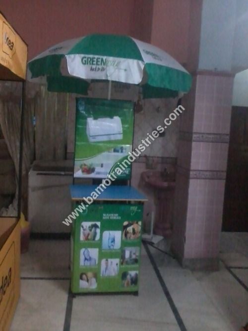 Green & White Cross Table Tent With Umbrella