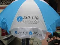 Blue And  White Printed Promotional Umbrella