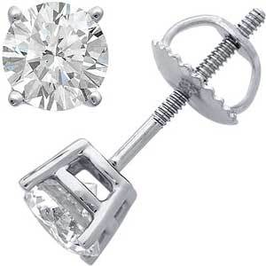 solitaire diamond earring
