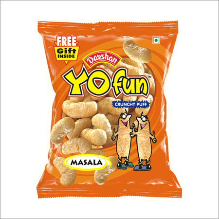 Crunchy Puff Masala - Plastic Pack 10x15cm | Crispy Texture Masala Flavor Convenient Sealed Pouch