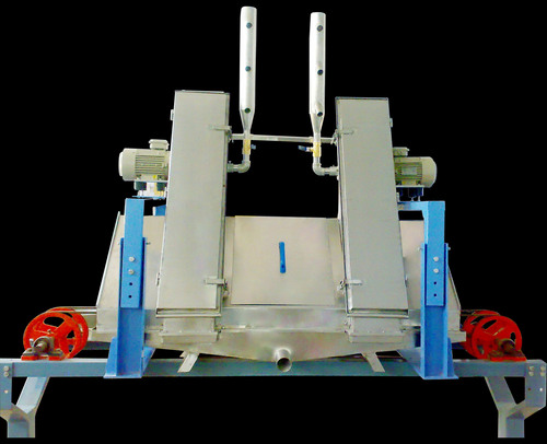 Double Disc Booth - Stainless Steel, Two Motor, Mechanical Step Pulley, AC Variable Speed Drive | Centrifugal Glazing, Decorative Color Effect, Tile Surface Application