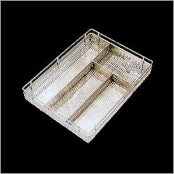 Perforated Cutlery Basket - Stainless Steel, Polished Finish | Easy Cleaning, Durable Build, Multiple Compartments, Space Saving