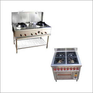 Chinese Cooking Range - Cast Iron & Stainless Steel, Multiple Burners | Exhaust System, Smokeless Operation, Even Heating