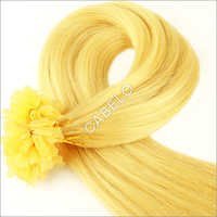 Yellow Keratin Human Hair Extensions