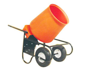 Orange Wheelbarrow Cement Mixer