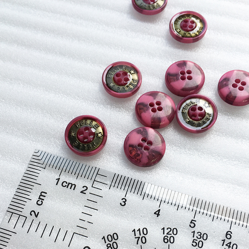 13MM lady's 4 holes beautiful metal&plastic combination sewing button